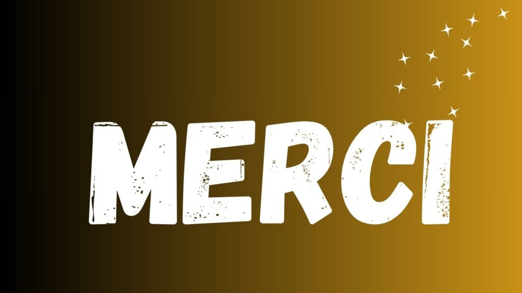 The French expression to say thank you is MERCI.